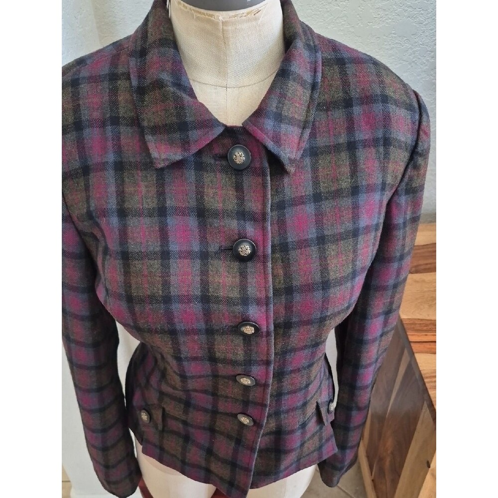 Herbert Grossman Design by Cynthia Sobal, Vintage Wool Blazer Sz 12/Large - Picture 11 of 16